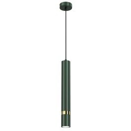 Lampa wisząca w kolorze butelkowej zieleni, podłużna tuba JOKER