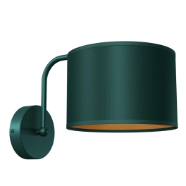 Lampa ścienna z zielono-złotym abażurem, do stylowej sypialni VERDE