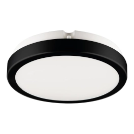 Czarny plafon LED z wysoką szczelnością, lampa do łazienki ⌀18cm