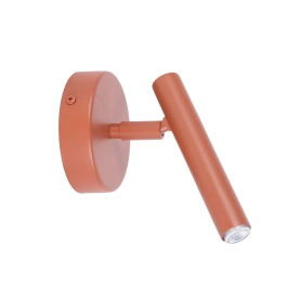 Kinkiet ścienny w kolorze ceglanym do korytarza, wąska tuba SOPEL