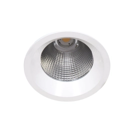 Biały, okrągły wpust podtynkowy ze światłem LED, oprawa punktowa