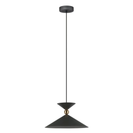 Czarno-złota, minimalistyczna lampa wisząca z regulowanym zwisem