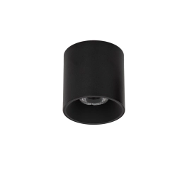 Czarna, klasyczna tuba natynkowa z ciepłym światłem LED ⌀9,5cm 3000K