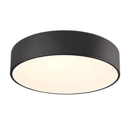 Czarno-biała, okrągła lampa sufitowa LED, idealna do sypialni