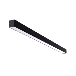 Czarny, długi plafon LED z białą blendą, lampa liniowa 151cm 3000K 83°