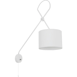 Designerska, biała lampa ścienna z regulowanym ramieniem i przewodem
