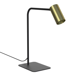 Industrialna lampka biurkowa w kolorze czarno-złotym na żarówkę GU10