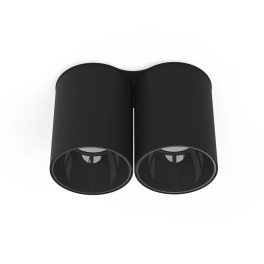 Czarny podwójny spot w nowoczesnym stylu na żarówki z trzonkiem GU10