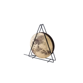 Nowoczesna lampka stołowa z trójkątną konstrukcją, na jedną żarówkę