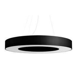 Nowoczesna lampa wisząca, czarno-białe koło, oświetlenie jadalni