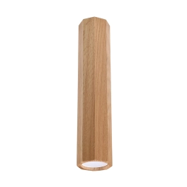 Długi, drewniany spot natynkowy o geometrycznym kształcie 30cm
