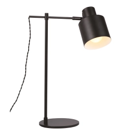 Minimalistyczna, czarna lampka biurkowa do nowoczesnego biura