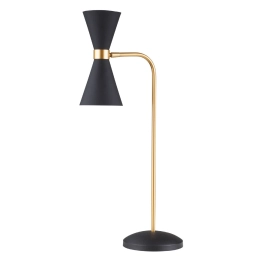 Stylowa, minimalistyczna, dwustronna, czarno-złota lampka biurkowa