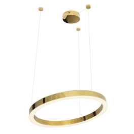 Złoty okrąg wiszący ze światłem LED o średnicy 70cm 3000K 43W