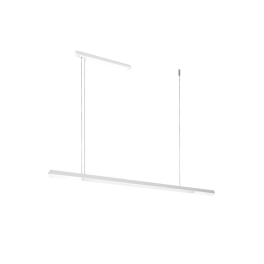 Biała lampa wisząca nad szeroki stół, układ poziomy 130cm 4000K