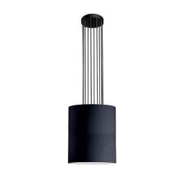 Długa lampa wisząca z czarnym, smukłym abażurem - czarny 123cm