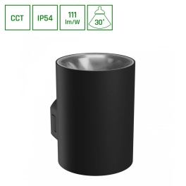 Lampa zewnętrzna, tuba elewacyjna w czarnym kolorze LED 9W