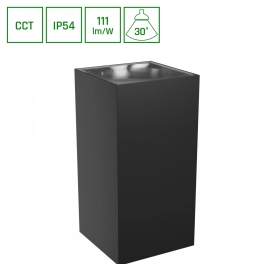 Czarna lampa zewnętrzna, kinkiet jednokierunkowy LED 18W