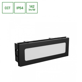Lampa elewacyjna mocowana podtynkowo, w czarnym kolorze