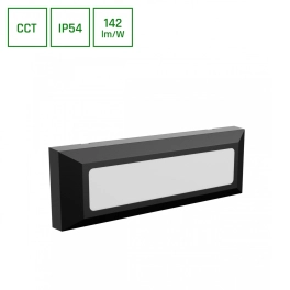 Czarna lampa elewacyjna mocowana natynkowo, szczelność IP54