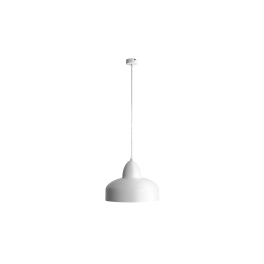 Lampa wisząca z białym, stylowym kloszem na regulowanym zwisie