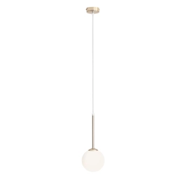 Punktowa, minimalistyczna lampa wisząca z kulistym kloszem