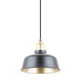 Designerska, czarno-złota lampa wisząca z regulowaną wysokością