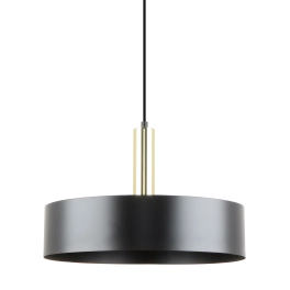 Industrialna, czarno-złota lampa wisząca, idealna do nowoczesnej jadalni