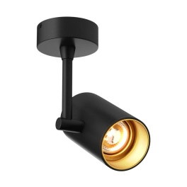 Czarno-złoty reflektor, stylowa tuba na regulowanym przegubie