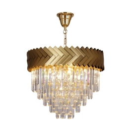 Pałacowa lampa wisząca ze smukłymi kryształkami, żyrandol do salonu
