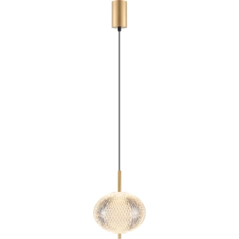 Mała, elegancka lampa wisząca z kryształowym kloszem