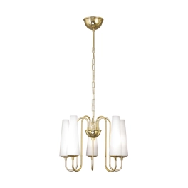 Stylowa lampa wisząca na złotym łańcuchu, żyrandol glamour do salonu