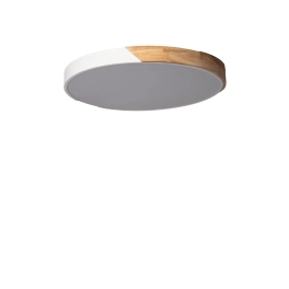 Efektowna, biało-drewniana lampa sufitowa LED ⌀50cm