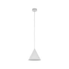 Minimalistyczna, biała, stożkowa lampa wisząca do kuchni ⌀19cm