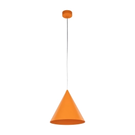 Modernistyczna lampa wisząca, pomarańczowy stożek do kuchni ⌀25cm