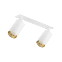 Podtynkowa lampa sufitowa, dwa białe reflektory, GU10