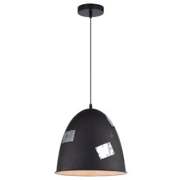 Czarna lampa wisząca z kloszem w stylu industrialnym, regulowana wysokość