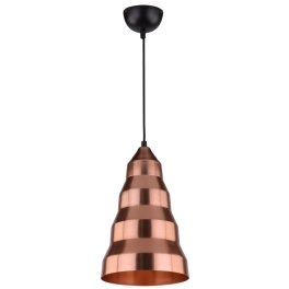 Lampa ścienna z designerskim kloszem w kolorze miedzianym, do kuchni