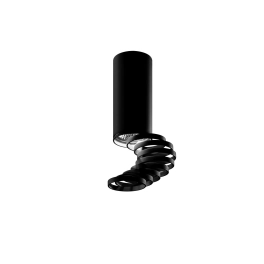Spot w kształcie tuby, w kolorze czarnym, z dekoracyjnymi pierścieniami