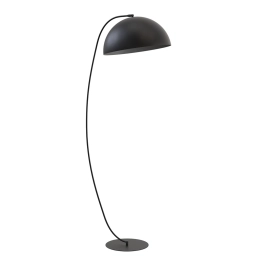 Lampa podłogowa z wygiętą w łuk nogą, czarna