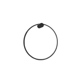 Nowoczesny, czarny, okrągły, ledowy kinkiet łazienkowy nad lustro Ø60cm