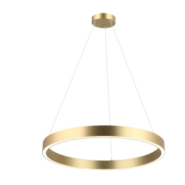 Elegancka, złota, pozioma lampa wisząca obręcz LED ⌀60cm 3000K