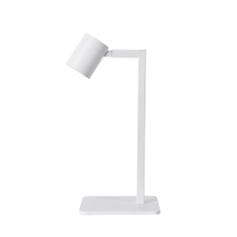 Nowoczesna, biała, minimalistyczna lampka biurkowa z reflektorkiem