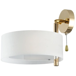 Biało-złota lampa ścienna do gustownego wnętrza, na jedną żarówkę