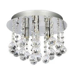 Lampa sufitowa z wiszącymi kryształkami, do eleganckiego wnętrza