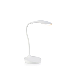 Estetyczna, ledowa lampka biurkowa, w białym kolorze, idealna do pracy