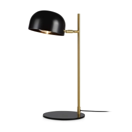 Klasyczna lampka biurkowa, w kolorze złoto-czarnym, na mały gwint