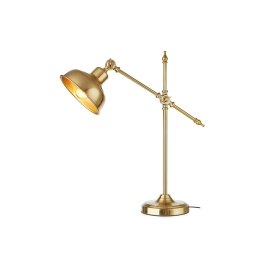 Elegancka, złota, nowoczesna lampka biurkowa w stylu industrialnym