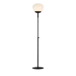 Czarna, minimalistyczna lampa podłogowa 150cm z białym kloszem