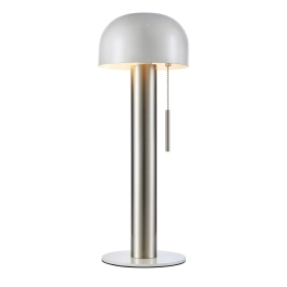 Designerska lampka stołowa o nietypowym kształcie, do stylowego salonu